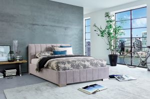 Krevet CARDIFF sa podiznom podnicom i spremištem-Svjetlo Siva-160x200 cm