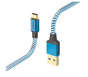 Kabel HAMA USB-A - USB-C 1,5 m - 201558 nylon plavi