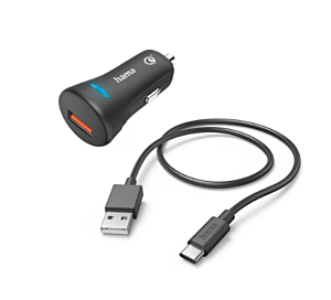 Punjač HAMA AUTO USB-C  - 201615 19,5W 1,5m crni