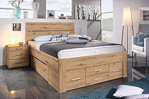 Set krevet CALA + podnice + madrac FLEX-Hrast-160x200 cm