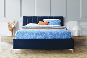 Krevet EMILY-Tamno plava-Bez podizne podnice-90x200 cm     
