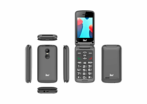 Mobitel MEANIT SENIOR FLIP XL - Sivi